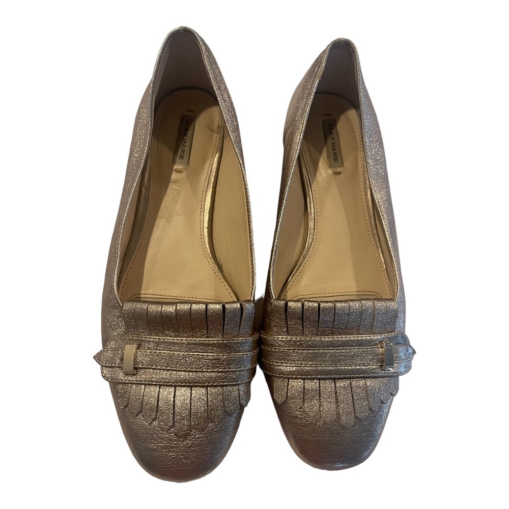 Alex Marie Matellic Gold Loafer Sz 8.5